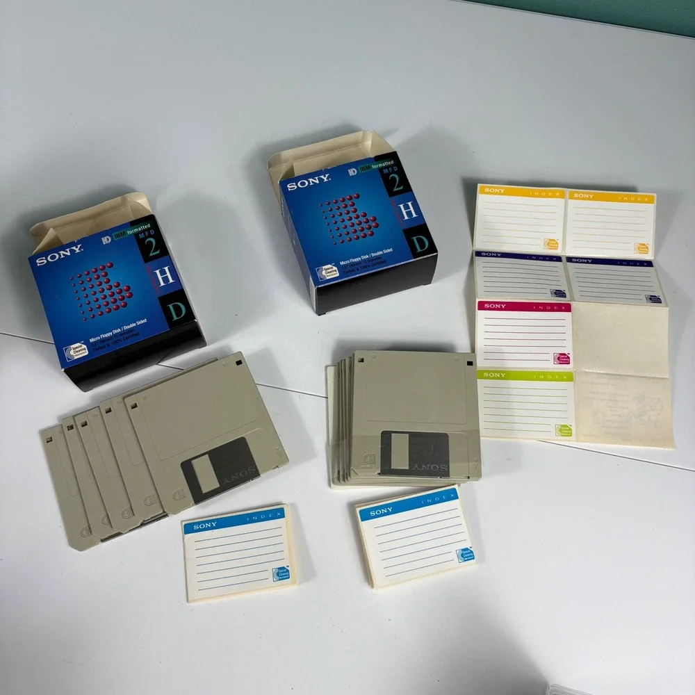Vintage Sony 3.5 Floppy Disks Lot‎ IBM Formatted DS HD New Old Stock
